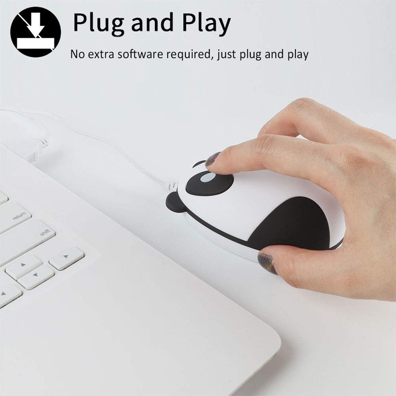 [Australia - AusPower] - CHUYI Panda Wired Mouse Cute Animal Series Mini Portable Corded Mice for Travel School Home Computer Laptop PC Kids Children Girls Gift 