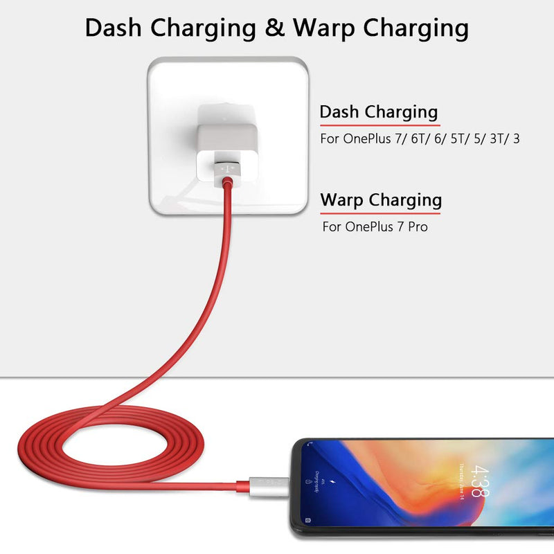 [Australia - AusPower] - COOYA Dash Charge Cable Replacement for OnePlus 7 Charging Cable, Warp Charge Cable for OnePlus 7 Pro/ 7T/ 8 Pro, 6FT 2Pack Type C Cable Dash Charging for OnePlus 6T/ 6, OnePlus 5T/ 5, OnePlus 3T/ 3 