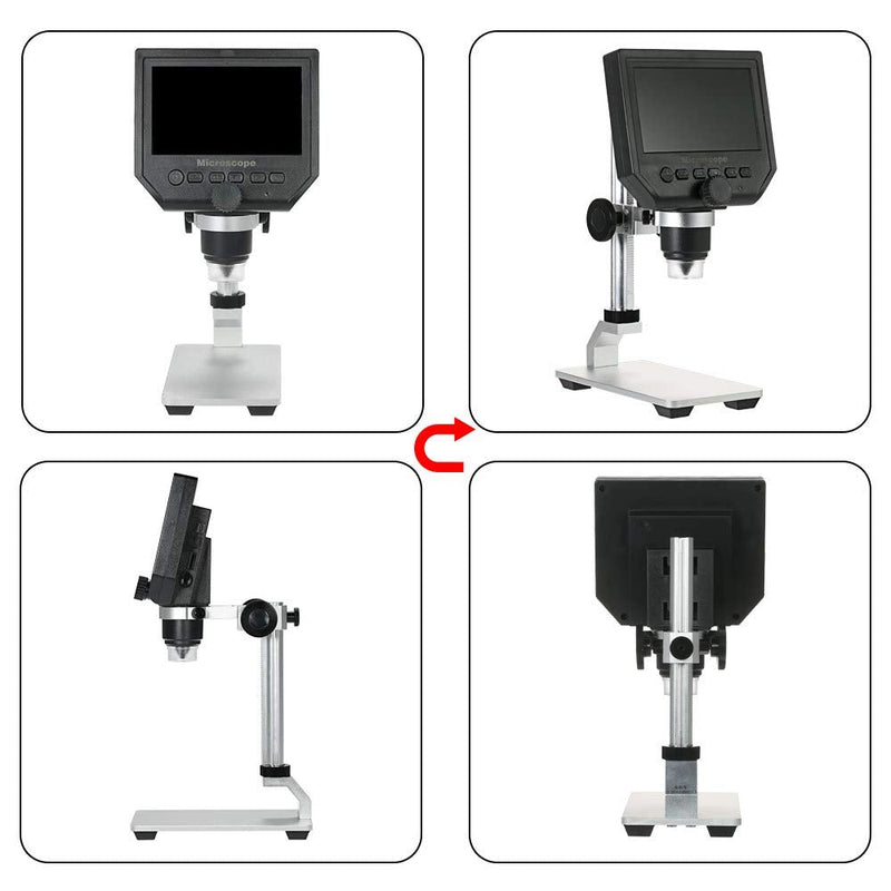 [Australia - AusPower] - Aluminum Alloy Stand Holder for USB/Wi-Fi Digital Microscope, Bysameyee Universal Diameter Metal Mount with Microscope Carrying Case (No Light) No Light 