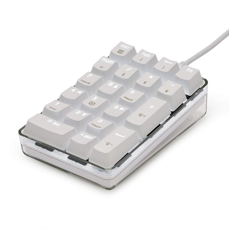 [Australia - AusPower] - Magicforce Number Pad, Mechanical USB Wired Numeric Keypad with Blue LED Backlit 21-Key Numpad for Laptop Desktop Computer PC Blue 