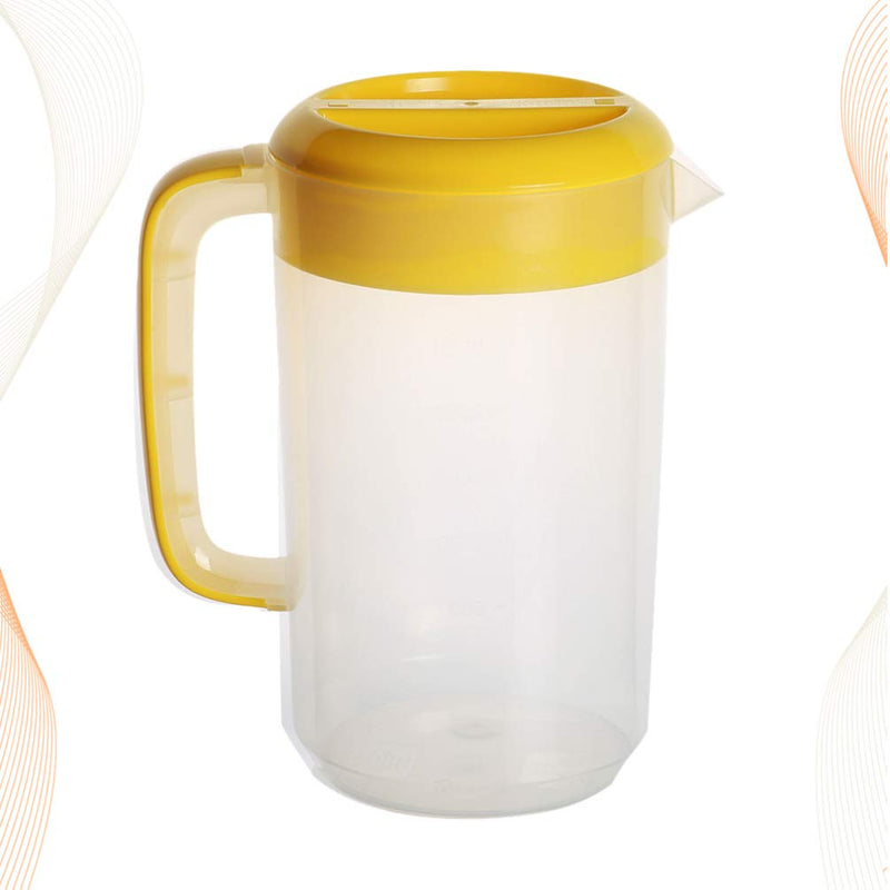 [Australia - AusPower] - Hemoton Large Plastic Pitcher with Lid 2500ml Mix Drinks Water Jug for Hot and Cold Lemonade Juice Beverage Jar Ice Tea Kettle Yellow 