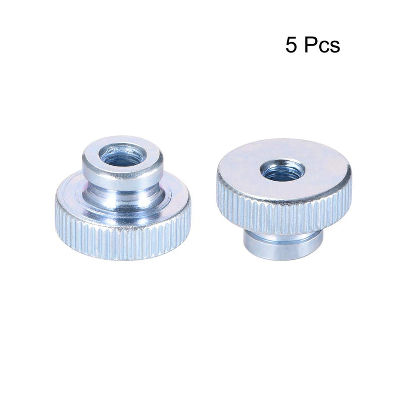 [Australia - AusPower] - uxcell Knurled Thumb Nuts, 5Pcs M6x1mm Iron Round Knobs Fasteners for 3D Printer Parts, Silver Tone M6 