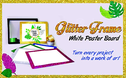 [Australia - AusPower] - BAZIC Poster Board Glitter Color 11" X 14", Sparkling Frame Colored Poster Board Paper for Christmas Wedding Birthday Craft Project (5/Pack), 3-Packs White (5-count) 3-Pack 