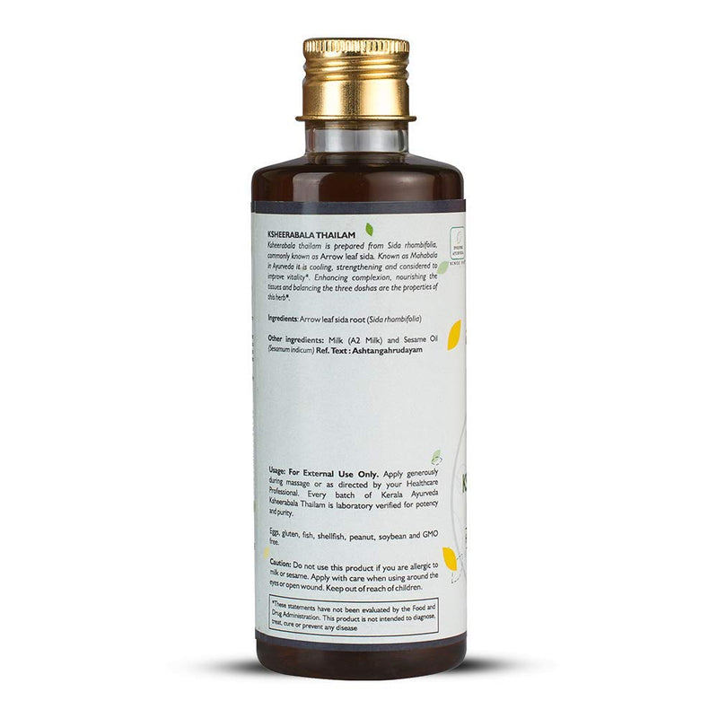 [Australia - AusPower] - Kerala Ayurveda Ksheerabala Thailam - Daily Massage Oil for Body - Nourishes Muscles, Maintains Bone and Joint Health, Promotes Restful Sleep and Balances Vata and Pitta, 6.8 Fl Oz 
