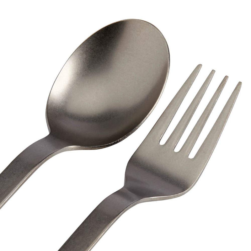[Australia - AusPower] - Snow Peak Titanium Fork & Spoon Set - Durable & Light Camping Utensils with a Carrying Case - 1.4 oz 