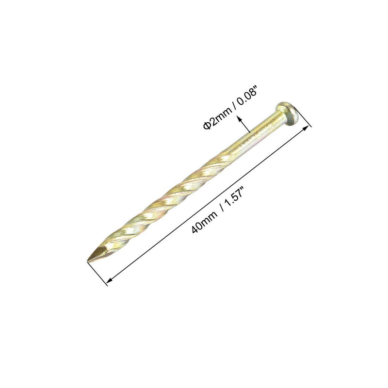[Australia - AusPower] - uxcell Spiral Deck Nails Carbon Steel Nail Spiral Shank 40mmx2mm(LxD), 150 Pcs 