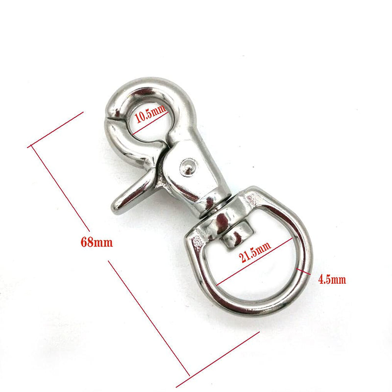 [Australia - AusPower] - JY-Marine Stainless Steel Round Eye Trigger Snap Hook 3/4" Swivel Eye - Great for Pet Leashes, Bag Straps 