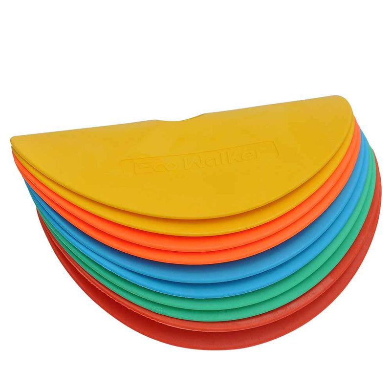 [Australia - AusPower] - Eco Walker Flat Cones Spot Markers Soccer Basketball Sports Speed Agility Training (Set of 10) MULTICOLOR 