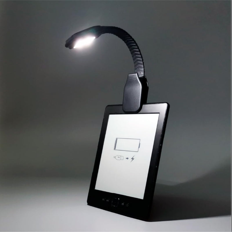 [Australia - AusPower] - RADIXIUM Black LED Rechargeable Book Light for Reading in Bed with 3 Color Temperatures, Brightness for Eye Caring, Perfect for Book Lovers, Festival Gifts 