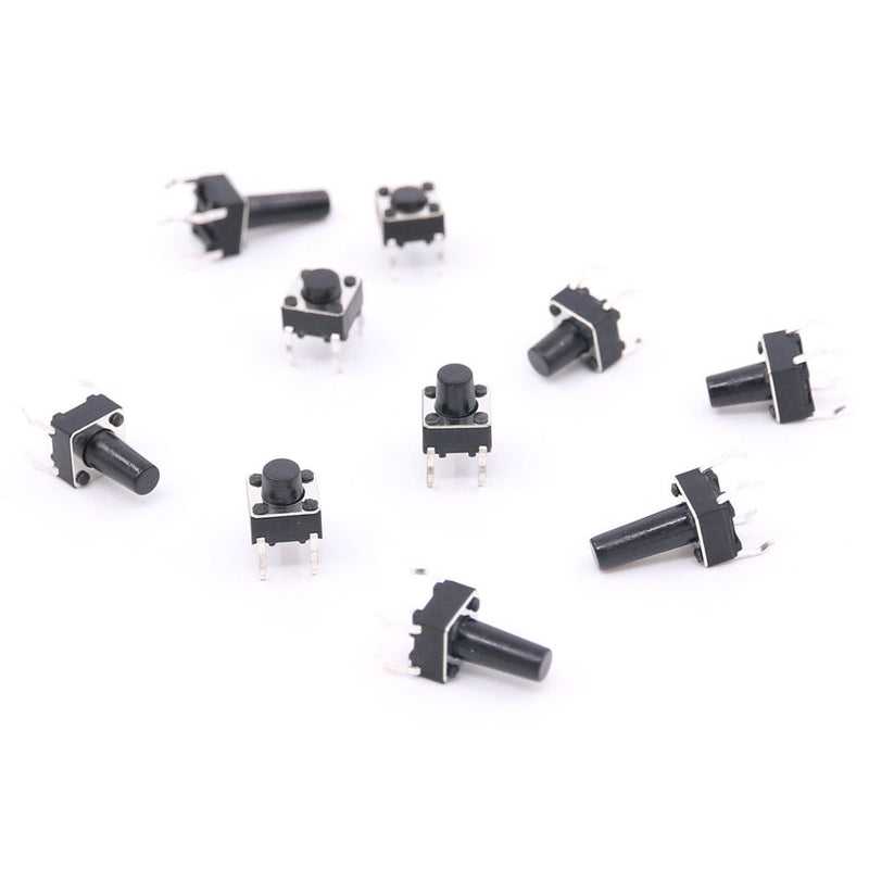 [Australia - AusPower] - Hilitchi 200-Pcs 6 x 6mm Tactile Push Button Switch Micro Momentary Tact Assortment Kit - 10 Value / 4 Pins 