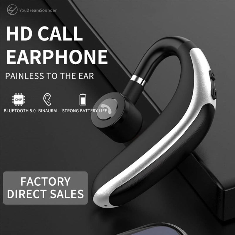 [Australia - AusPower] - Bluetooth Headset,Wireless Earbud v5.0 Business Bluetooth Earpiece in Ear Lightweight Sweatproof Earphones with Mic Work for Cell Phones for Office/Workout/Driving 