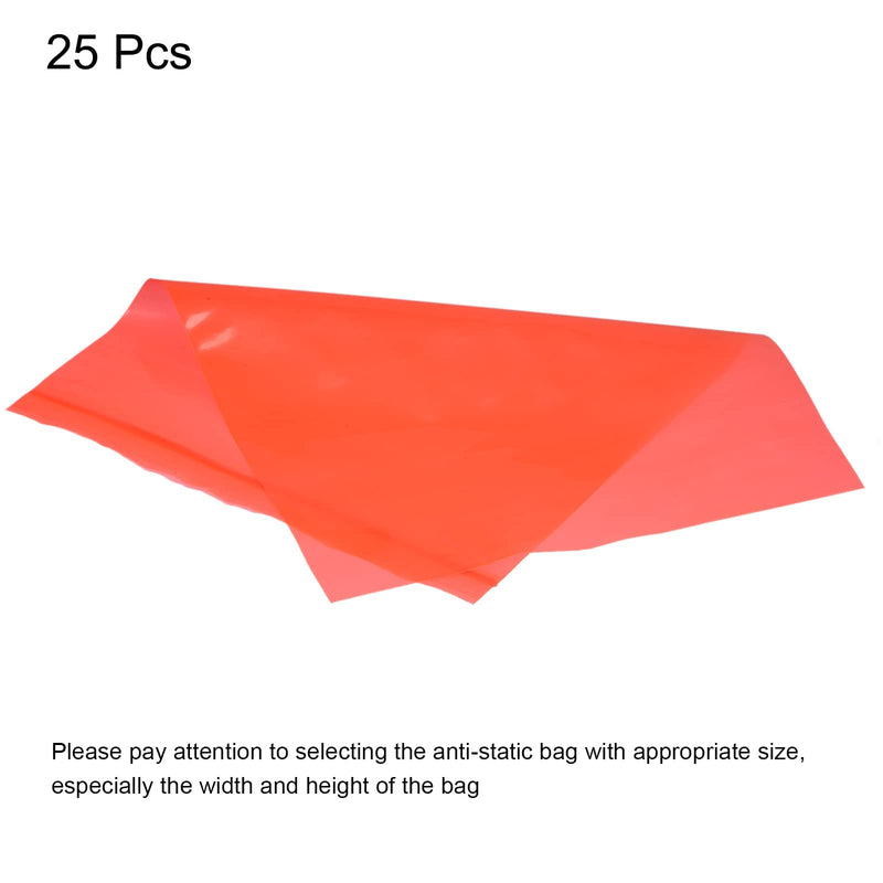 [Australia - AusPower] - MECCANIXITY Anti Static Bags Shielding Bag 9x13inch(23x33cm) Red Transparent Resealable for Hard Drive HDD SSD 25pcs 23x33cm 