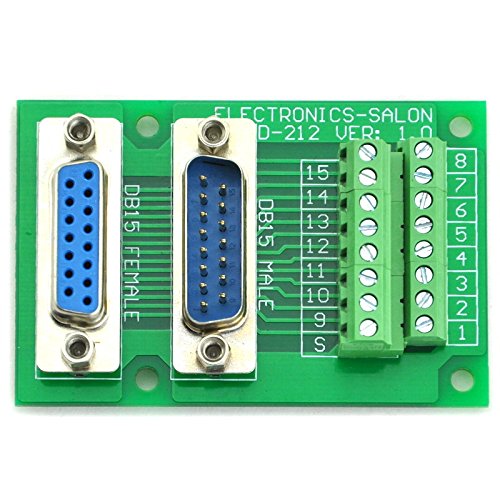 [Australia - AusPower] - Electronics-Salon D-SUB DB15 Male/Female Header Breakout Board, DSUB Terminal Block, Connector. 