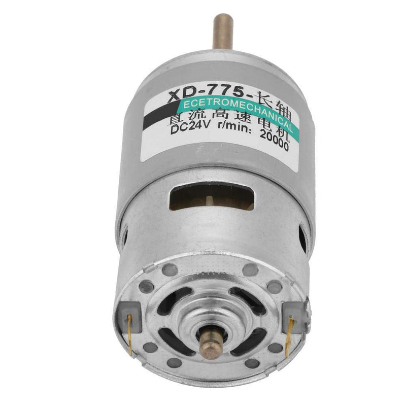 [Australia - AusPower] - DC 24V High Speed 775 Motor High Power Torque Electric Motor Extension Shaft Cylindrical Motor Fan for Electric Drill Cutting Machine(24 V 20000 RPM) 