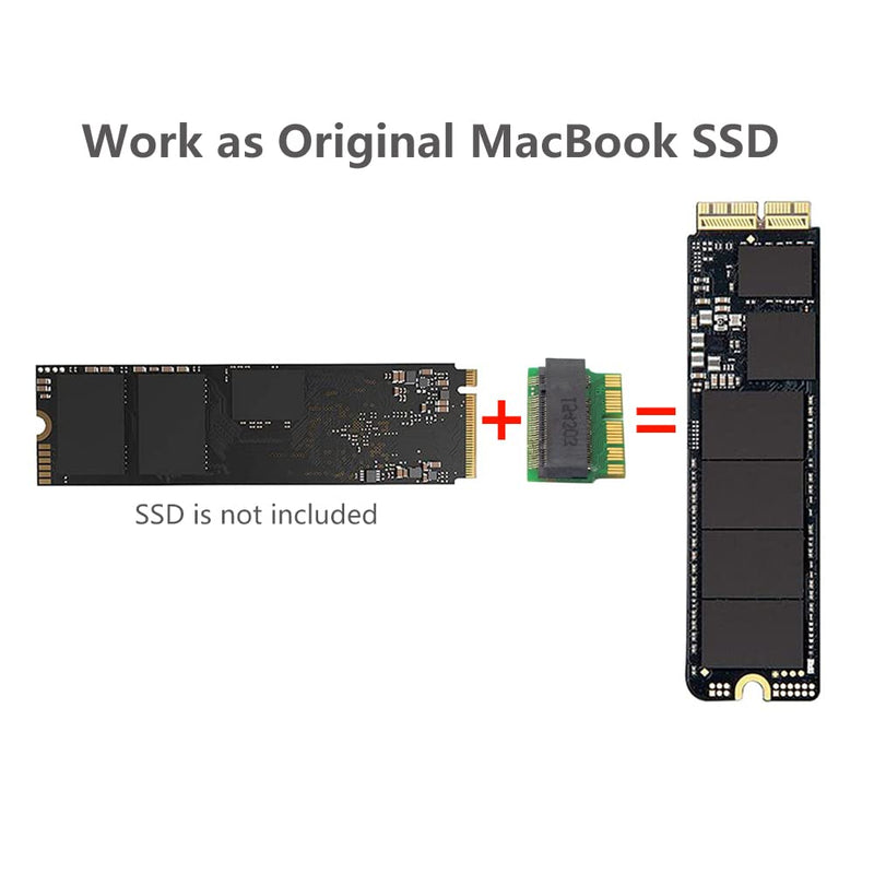 [Australia - AusPower] - M.2 NVME SSD Convert Adapter,NGFF M.2 NGFF M-Key AHCI SSD Convert Card for Upgrade MacBook Air Pro Retina Mid A1465 A1466 A1398 A1502(2013-2017 Year) 