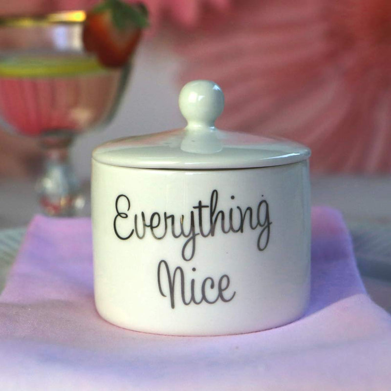 [Australia - AusPower] - Kate Aspen Ceramic Sugar Bowl, Spice and Everything Nice, White one size White & Silver 