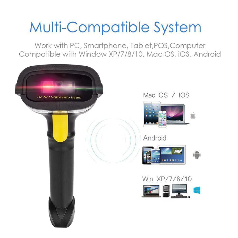 [Australia - AusPower] - NETUM NT-1228BL 2D Barcode Scanner with Stand, Compatible with 2.4G Wireless & Bluetooth & USB Wired Connection, Connect Smart Phone, Tablet, PC, 1D Bar Code Reader Work for QR PDF417 Data Matrix 