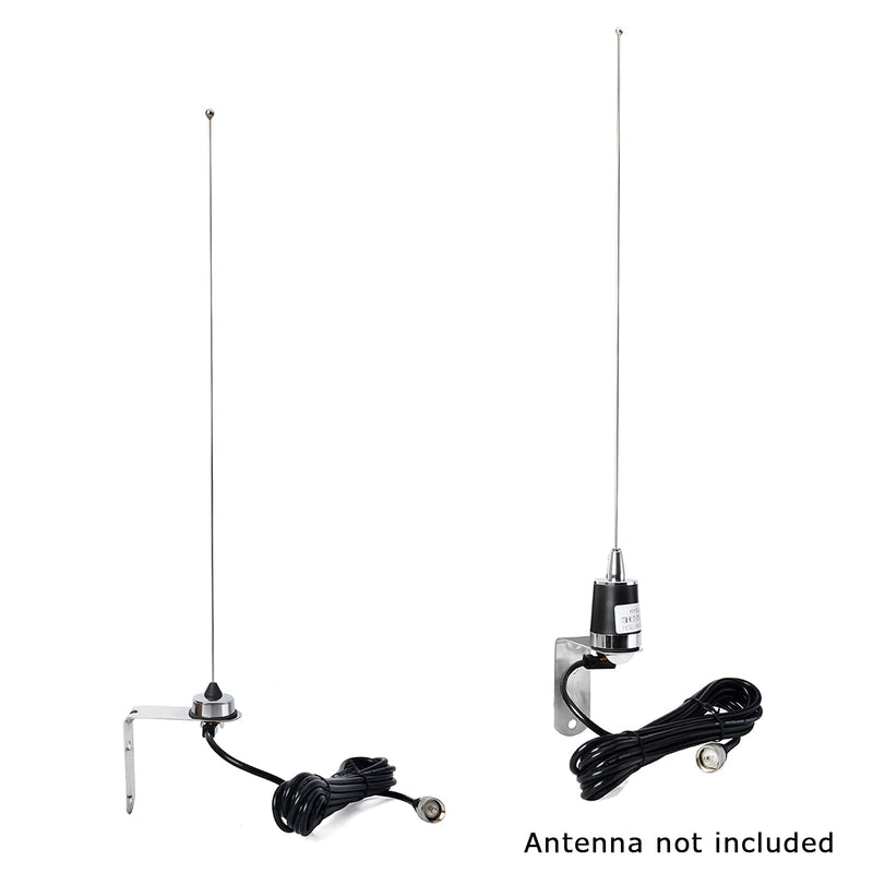 [Australia - AusPower] - TWAYRDIO Mobile Radio Antenna Roof Mount NMO Installation 13ft RG58 Coaxial Extension Cable PL259 Connector with Stainless Steel L-Bracket for Motorola Kenwood Vertex HYT Radios 