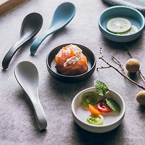 [Australia - AusPower] - Colias Wing 3.5 Inch Simple Style Single Color Pattern Stylish Design Multipurpose Porcelain Side Dish Bowl Seasoning Dishes Soy Dipping Sauce Dishes-Set of 6 6 PACK Black 