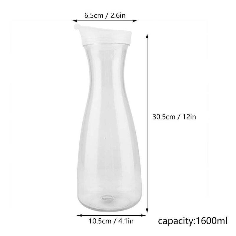 [Australia - AusPower] - Transparent Juice Bottle Water Jug Hot Cold Juice Jug Acrylic Pitcher with Lid Juice Jar and Iced Tea Pitcher for Bar Home Use(1600ml) 