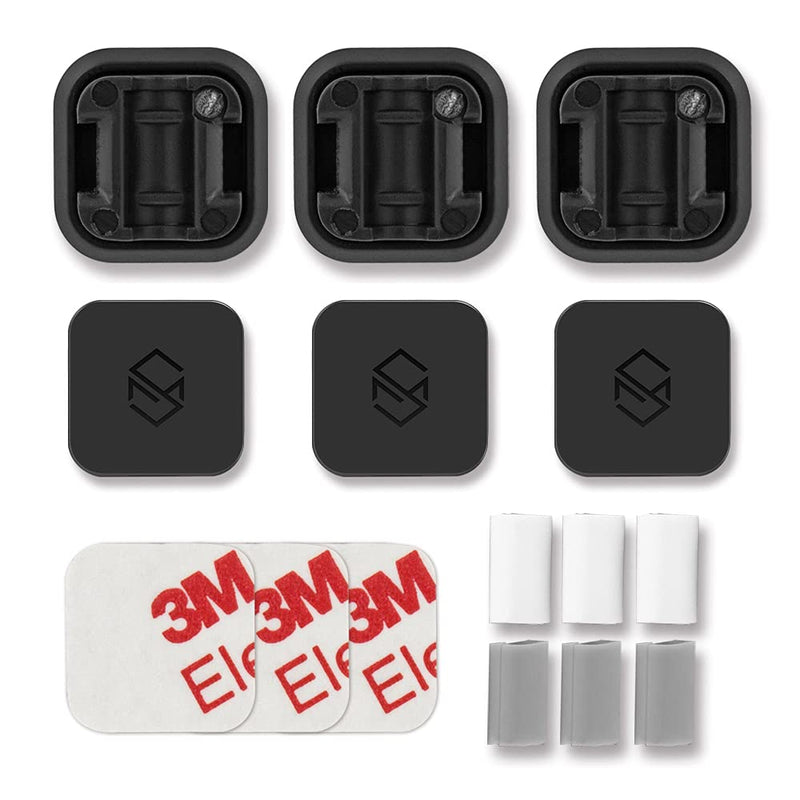 [Australia - AusPower] - Sinjimoru Magnetic Cable Clips, Multipurpose Cable Management for Car and Office Supplies, Self Adhesive Cable Organizer Clip. Magnetic Cable Holder (Magnetic Cable Holder [3 Pack], Black) 