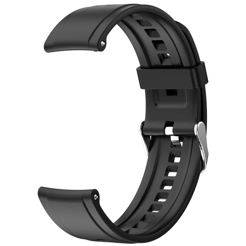 [Australia - AusPower] - Soft Silicone Smart Watch Bands Replacement Straps Bands (Black) hei 