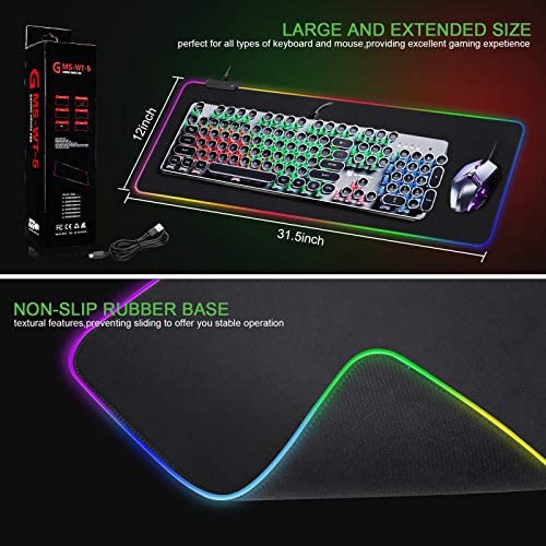 [Australia - AusPower] - RGB Mousepad Led Mouse Pad, Large Mouse Pad,Led and Big Mouse mat black 
