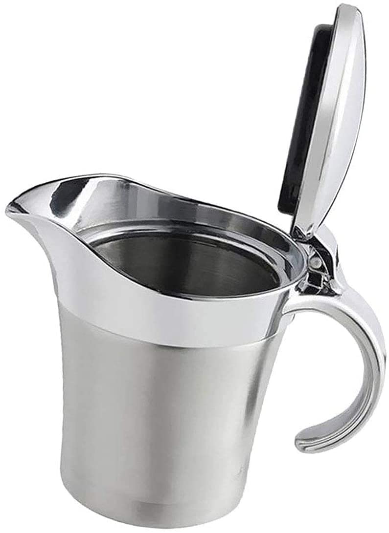 [Australia - AusPower] - Double Insulated Gravy Boat – Stainless Steel Sauce Jug with Hinged Lid 