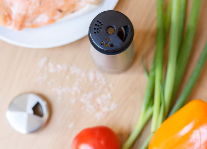 [Australia - AusPower] - Pepper Shaker or Salt Shaker with Adjustable Pour Holes - Elegant Stainless Steel Spice Dispenser - Perfect for Himalayan, Table Salt, White and Black Pepper (Pepper Shaker) Pepper Shaker 