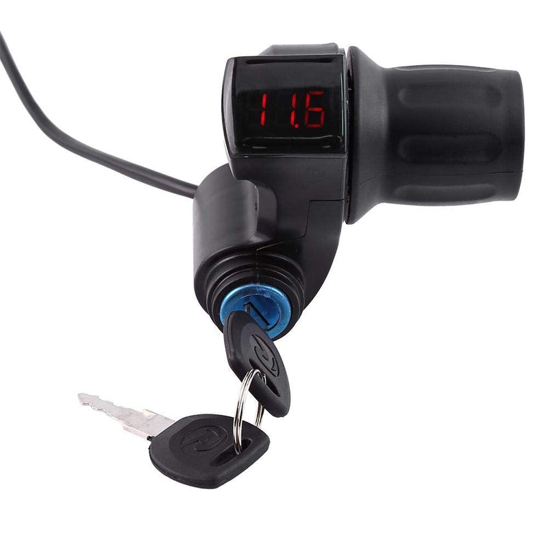 [Australia - AusPower] - Tbest Electric Throttle,Ebike Throttle,Universal E-Bike Throttle Grip Electric Bike Motor Scooter Speed Controller & Cable Set, 12V-99V Half Wrist Twist Grip Throttle Handle with LED Display Key Knock 