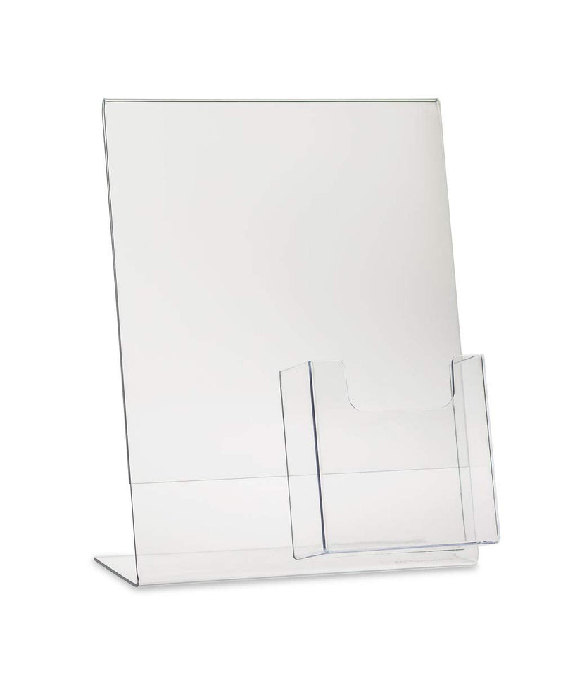 [Australia - AusPower] - SOURCEONE.ORG Deluxe Clear Acrylic Slant Back Sign Holder Premium 8.5 x 11 Inches with Trifold Brochure Pocket 1 Pack 
