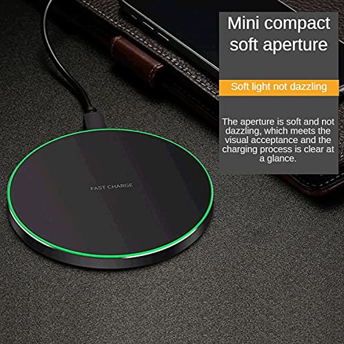 [Australia - AusPower] - Wireless Charger, QI Fast Charging Wireless Charger for iPhone13/ 12/12 Mini/12 Pro Max/SE, 11, 11 Pro Max, XR, Xs Max, XS, X, 8, 8 Plus, Fast-Charging for Galaxy S20 S10 S9 S8, Note 10 (10W Black) 10W Black 