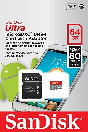 [Australia - AusPower] - Professional Ultra SanDisk 64GB Samsung Galaxy S8 MicroSDXC card with CUSTOM Hi-Speed, Lossless Format! Includes Standard SD Adapter. (UHS-1 Class 10 Certified 80MB/s) 