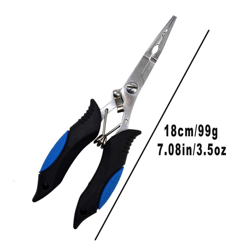 [Australia - AusPower] - Amoygoog Stainless Steel Fishing Pliers, Fishing Needle Nose Pliers, Cut Fishing Line Fishing Multitool Pliers with Sheath and Telescopic Lanyard color-1 