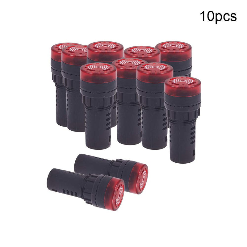 [Australia - AusPower] - Othmro 10Pcs Red Indicator Light with Buzzer AC/DC 24V, 22mm Panel Mount Flashing Alarm, for Electrical Control Panel, HVAC, DIY Projects Red 24v 10 Piece 