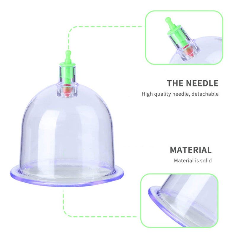 [Australia - AusPower] - Healifty 12 Cups Cupping Therapy Sets for Health Care, Chinese Massage Cupping Therapy Kits Vacuum Suction Cups for Muscle Soreness Pain Relief 