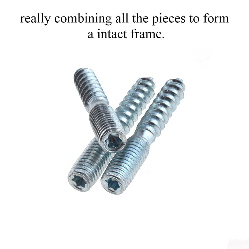 [Australia - AusPower] - Yadaland M6x60mm Length Hanger Bolts with Slots Inserted Easily Convenient Adjust Sturdy Connection Double Headed Self Tapping Screw Carbon Steel 7 PCS for Furniture Frame Raise up Couch Legs M6x60mm 7Pieces 