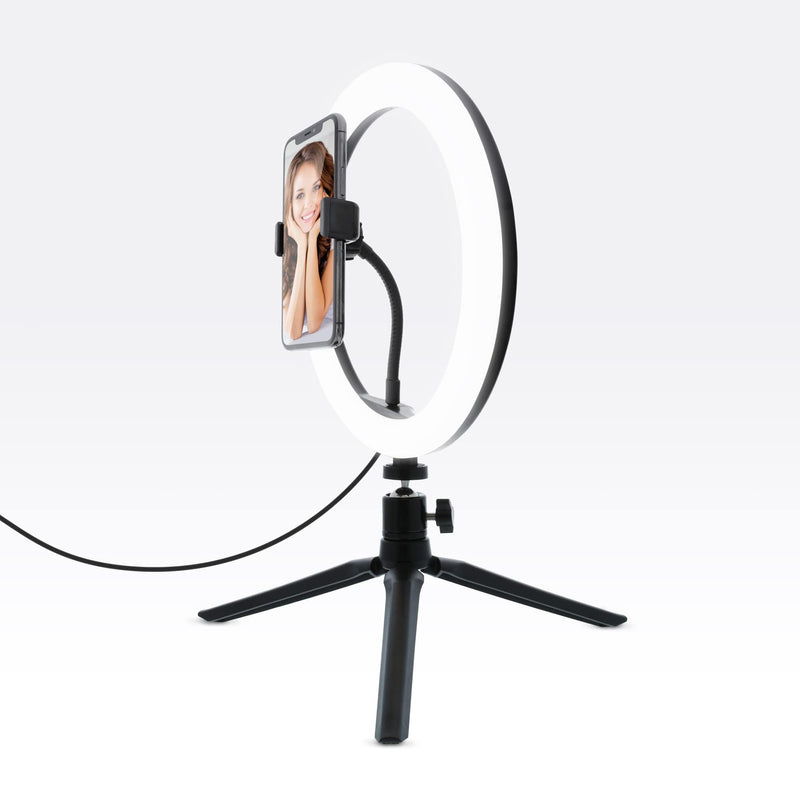 [Australia - AusPower] - Xtreme 10 Inch LED Ring Light, Universal Phone Mount, with Tripod Stand and Multiple Brightness Settings, USB Cable 