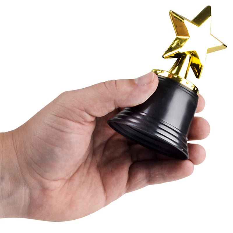 [Australia - AusPower] - Star Trophy Awards - Pack of 12 Bulk - 4.5 Inch, Gold Award Trophies for Kids Party Favors, Props, Rewards, Winning Prizes, Competitions for Kids and Adults by Bedwina 