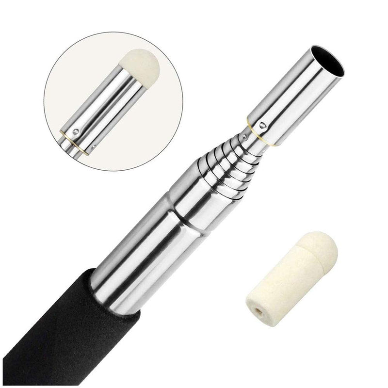 [Australia - AusPower] - Telescopic Teacher Pointer Stick with Hand Lanyard 2 Pack, Teaching Pointer for Classroom, Hand Pointer Extendable Pointer Stick Retractable Pointer Handheld Presenter Whiteboard Pointer (Black) 
