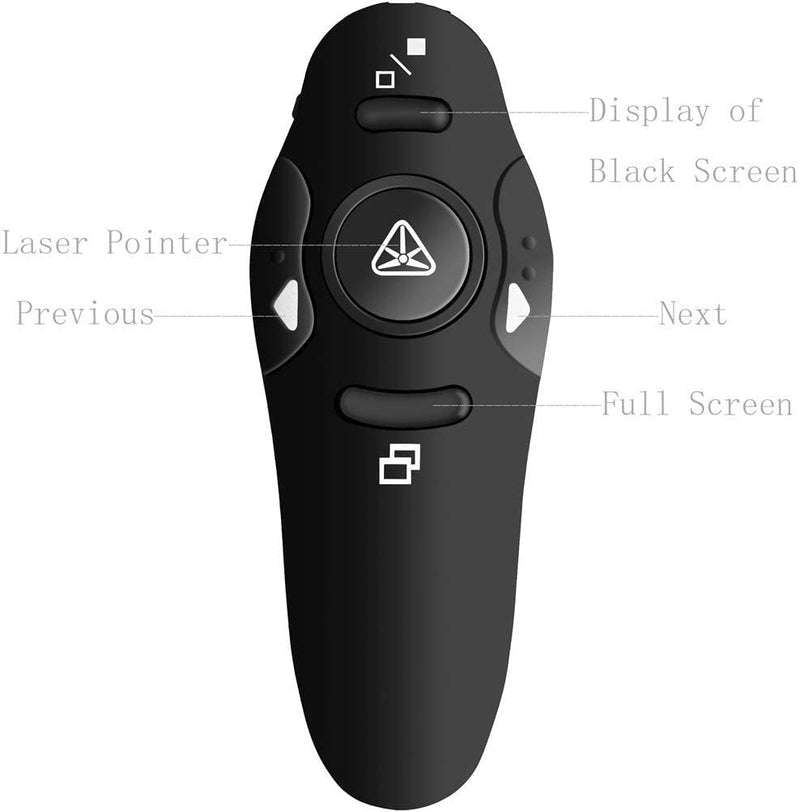 [Australia - AusPower] - RF 2.4GHz Wireless Presenter Remote Presentation USB Control PowerPoint PPT Clicker PowerPoint Presentation Clicker PPT Remote Control Laser Pointer Slide Advancer Support Mac 