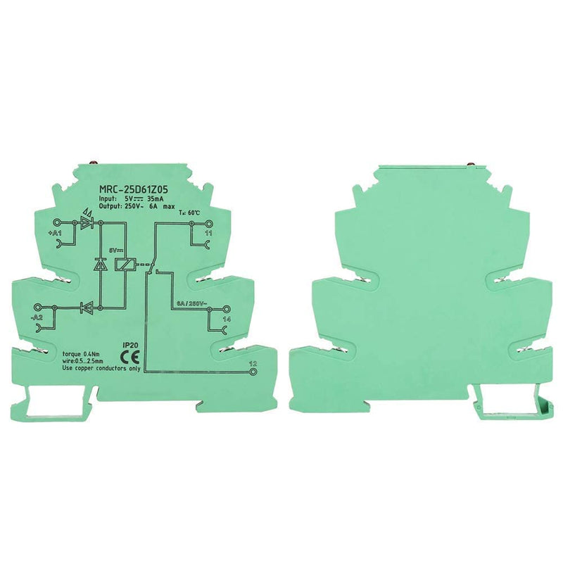 [Australia - AusPower] - MRC-25D61Z05 5V DIN Rail Relay, PLC Electromagnetic Interface Relay Module Control Board, Ultra-thin PLC relay Electromagnetic Contact Relay 