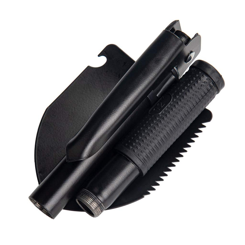 [Australia - AusPower] - Jipemtra Gardening Folding Shovel Military Camping Shovel Survival Gear Entrenching Tool with Carrying Pouch Metal Handle for Camping Trekking Gardening Fishing Backpacking Snow Black 