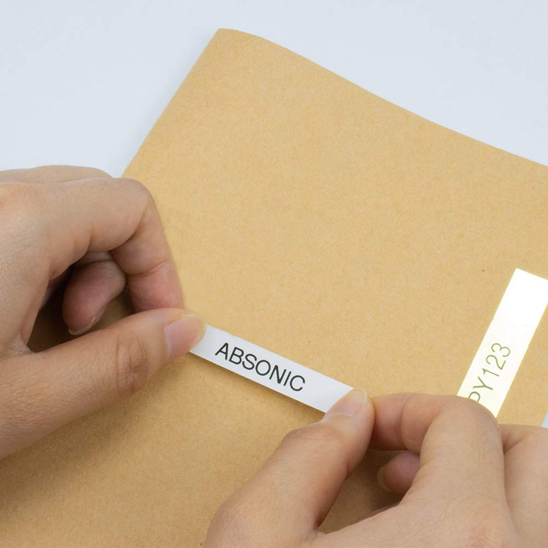 [Australia - AusPower] - Absonic Compatible Label Tape Replacement for XR-12WE XR-12WE2S Label Cartridge for KL-60 KL-100 KL-120 KL-750 KL-780 KL-820 KL-7000 KL-7200 EZ-Label Printer, 1/2" x 26', Black on White, 3-Pack 