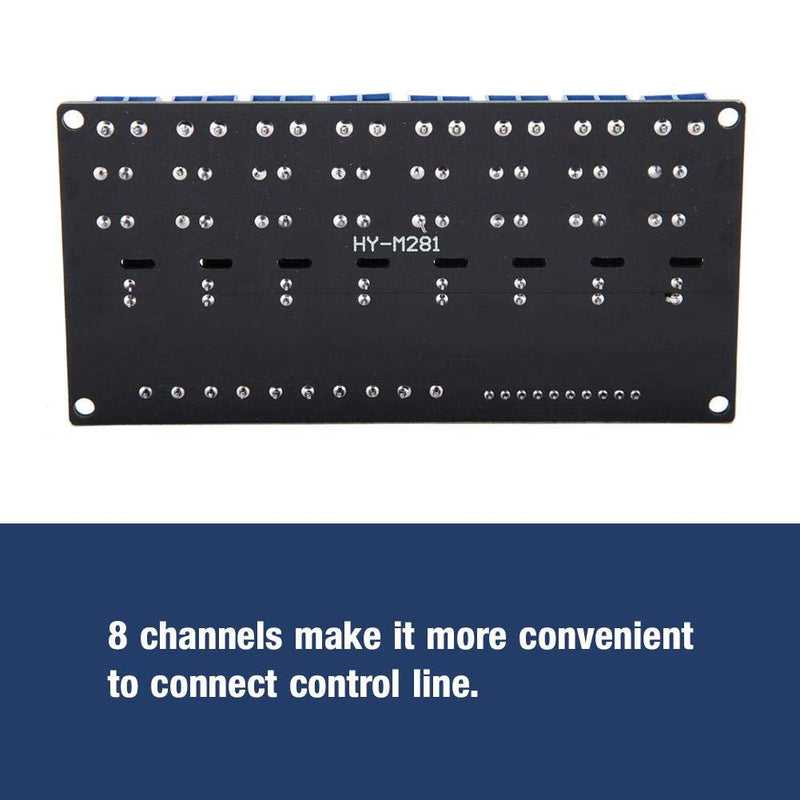 [Australia - AusPower] - 8 Channels Solid State Relay Module DC-AC Low Level Trigger Black with Fuse 