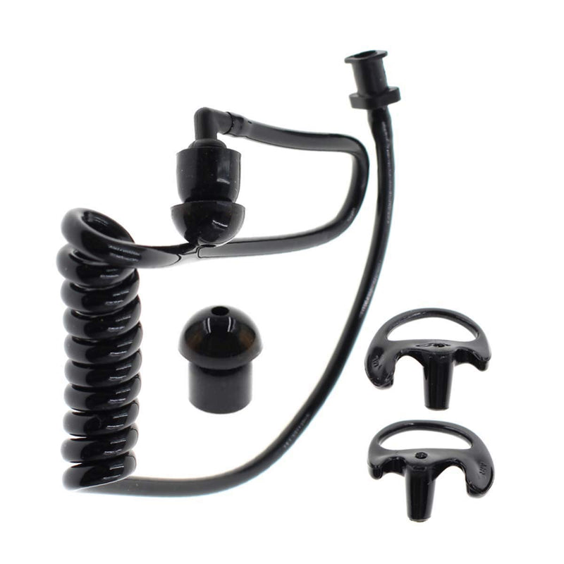 [Australia - AusPower] - AUTOKYA Pair Black Accoustic Ear Tube Black Medium Earmold for Police Radio Earpiece 