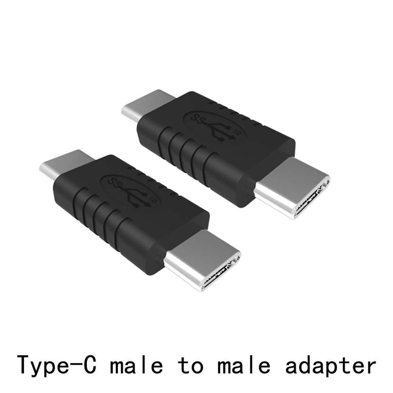 [Australia - AusPower] - Type C Male to Type C Male Adapter Support Data Synchronization and Charging USB C to USB C Cable 3.1 Gen 2 10Gbps 60W Converter, 2-Pack 