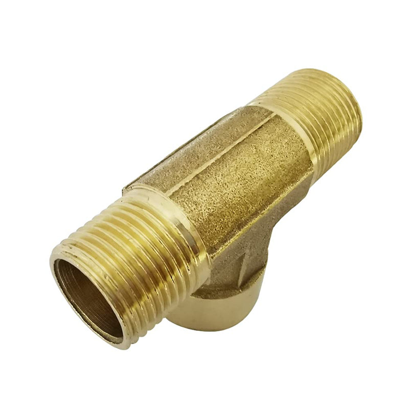 [Australia - AusPower] - Pysrych Brass Pipe Fitting Street Tee BSP Thread 3 ways Connector 3/8" Male x 3/8" Female x 3/8" Male, Pack of 2 Male x Female x Male Tee 