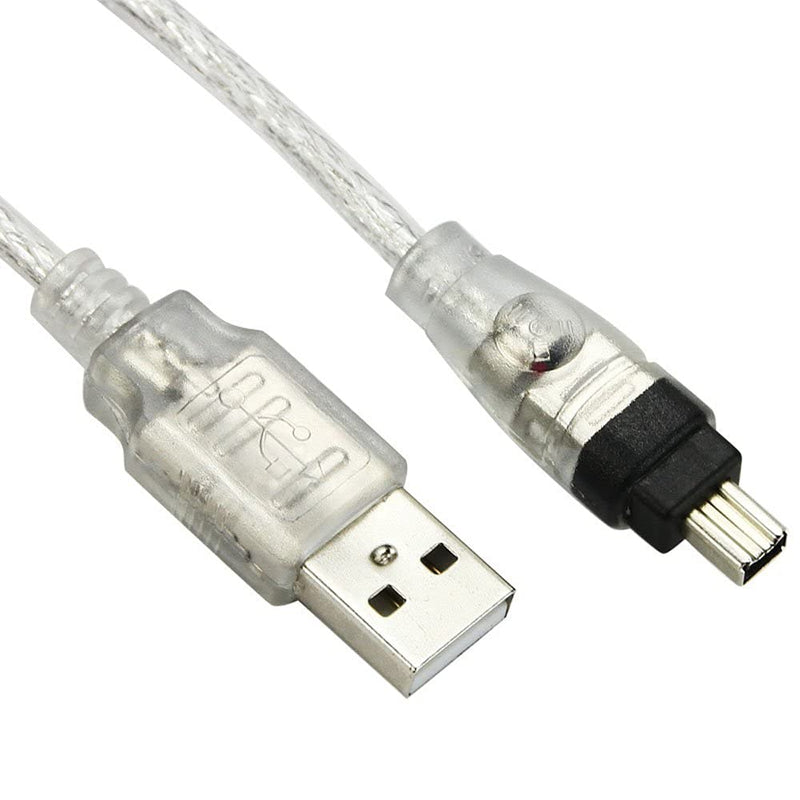 [Australia - AusPower] - cablecc USB Male to Firewire IEEE 1394 4 Pin Male iLink Adapter Cord Cable for Sony DCR-TRV75E DV Adapter Transparent USB Male to Firewire IEEE 1394 4 Pin 