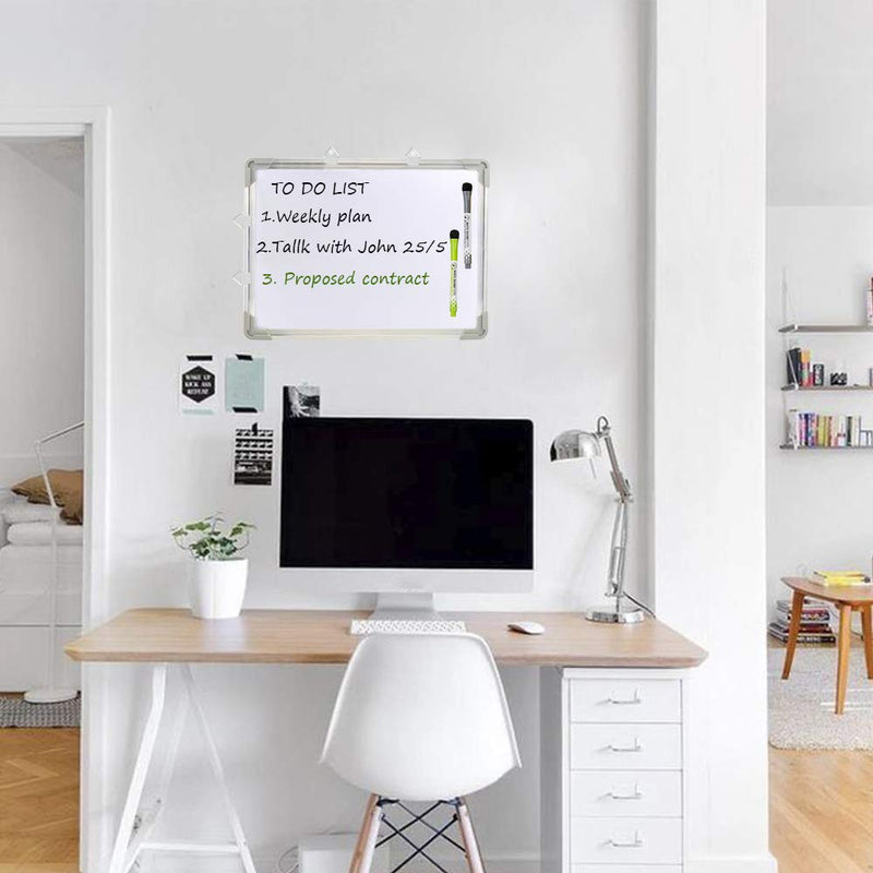 [Australia - AusPower] - Dry Erase White Board 12" x 16" Hanging ,8 Magnetic Markers ，6 Magnets,Portable Writing, Drawing & Planning Small Whiteboard Easy to Clean Wall Whiteboard for Office School, Kids, Home 